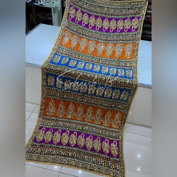 SRB9938 Faryal Makhdoom Sehrish B designer Memsaab UK Dupatta bridal anarkali - Picture 4 of 15